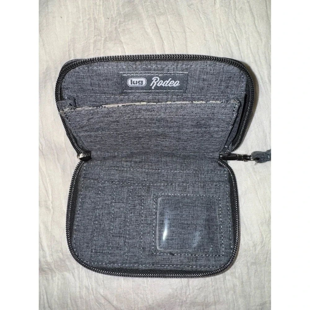 Lug Rodeo gray‎ black wristlet wallet zip around compact